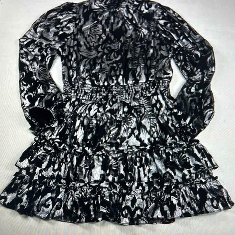 1. State Metallic printed Ruffled Mini Dress - Picture 2 of 2